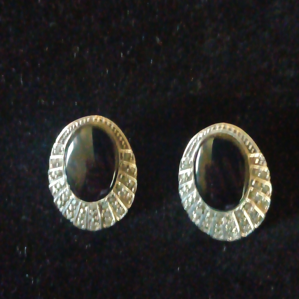 Vintage Agate Sterling Silver 925  Earings - Picture 3 of 4